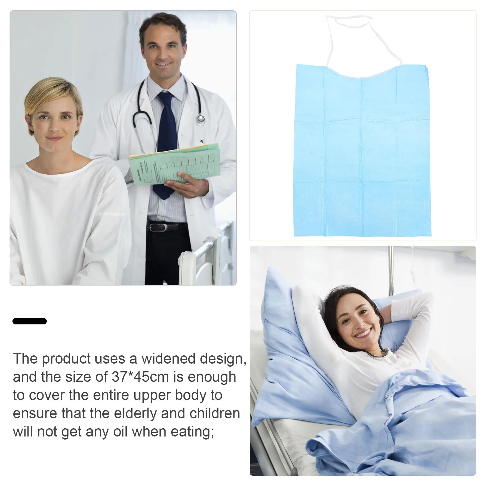 120Pcs Simple Elders Bibs Waterproof Feeding Bibs Premium PVC Disposable Saliva Towels Skin Friendly Quick Dry Nursing Materials