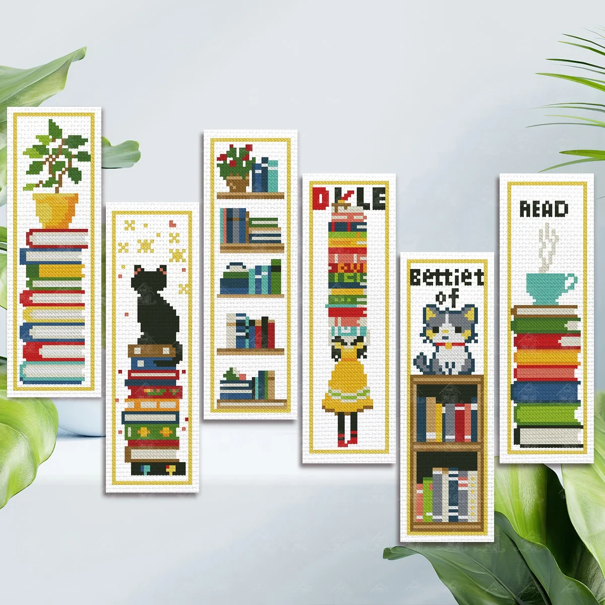 

Современные простые закладки для книг с вышивкой крестиком в стиле «Эльф»: набор для рукоделия из хлопковой ткани с животным узором для гостиной и кабинета