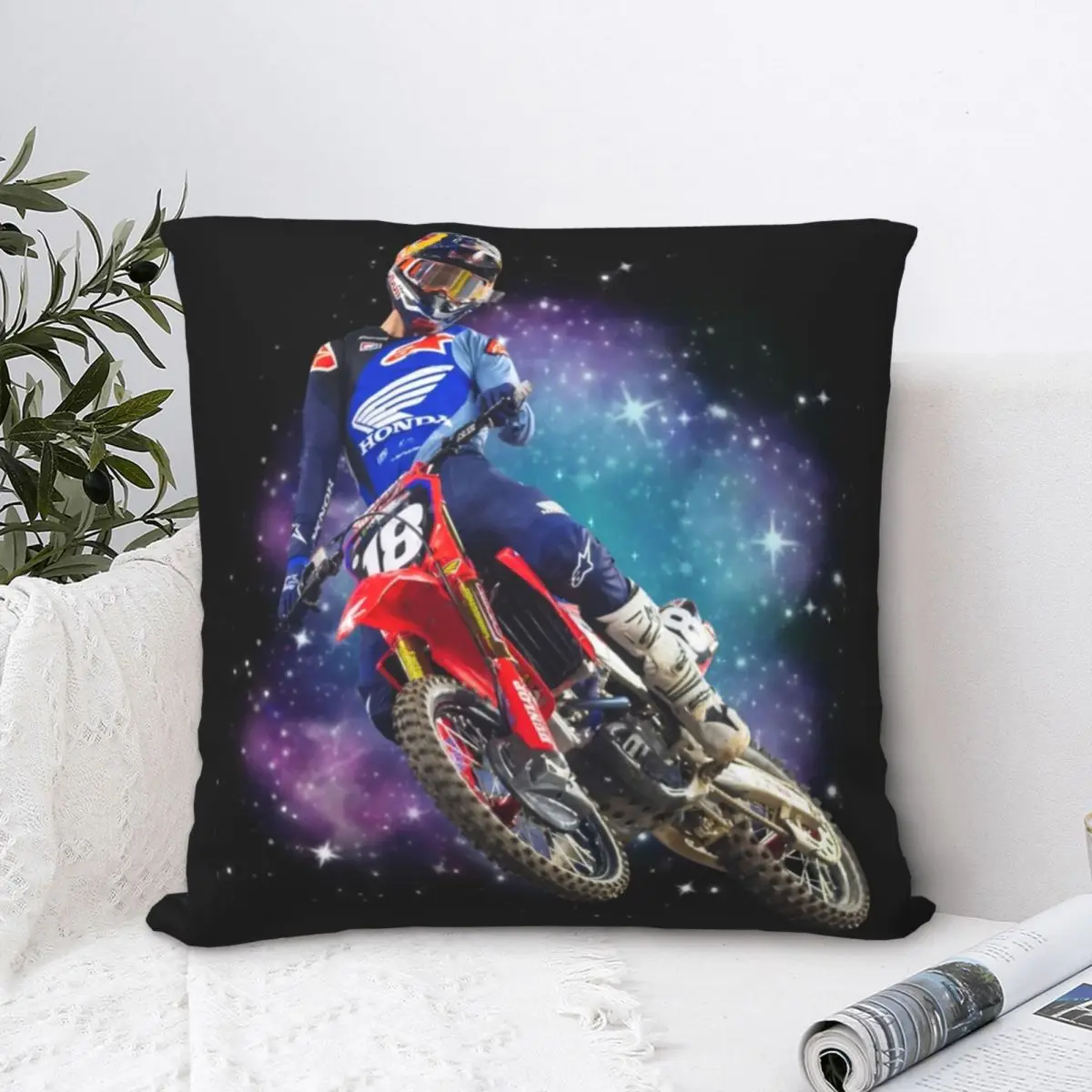 

Jett Lawrence Motorcross Champions Square Pillowcase Polyester Pillow Cover Velvet Cushion Zip Decorative Comfort Throw Pillow