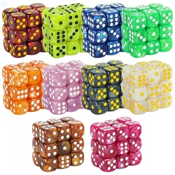 16MM Round Corner Game Dice Set 6-Sided Marble Acrylic Dices for Tabletop Game Gambling Entertainment Party