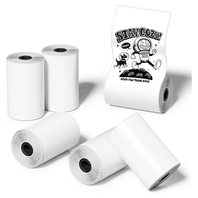 White Pocket Printer 30 X 57Mm Self-Adhesive Thermal Paper For Pocket Printer,Black On White