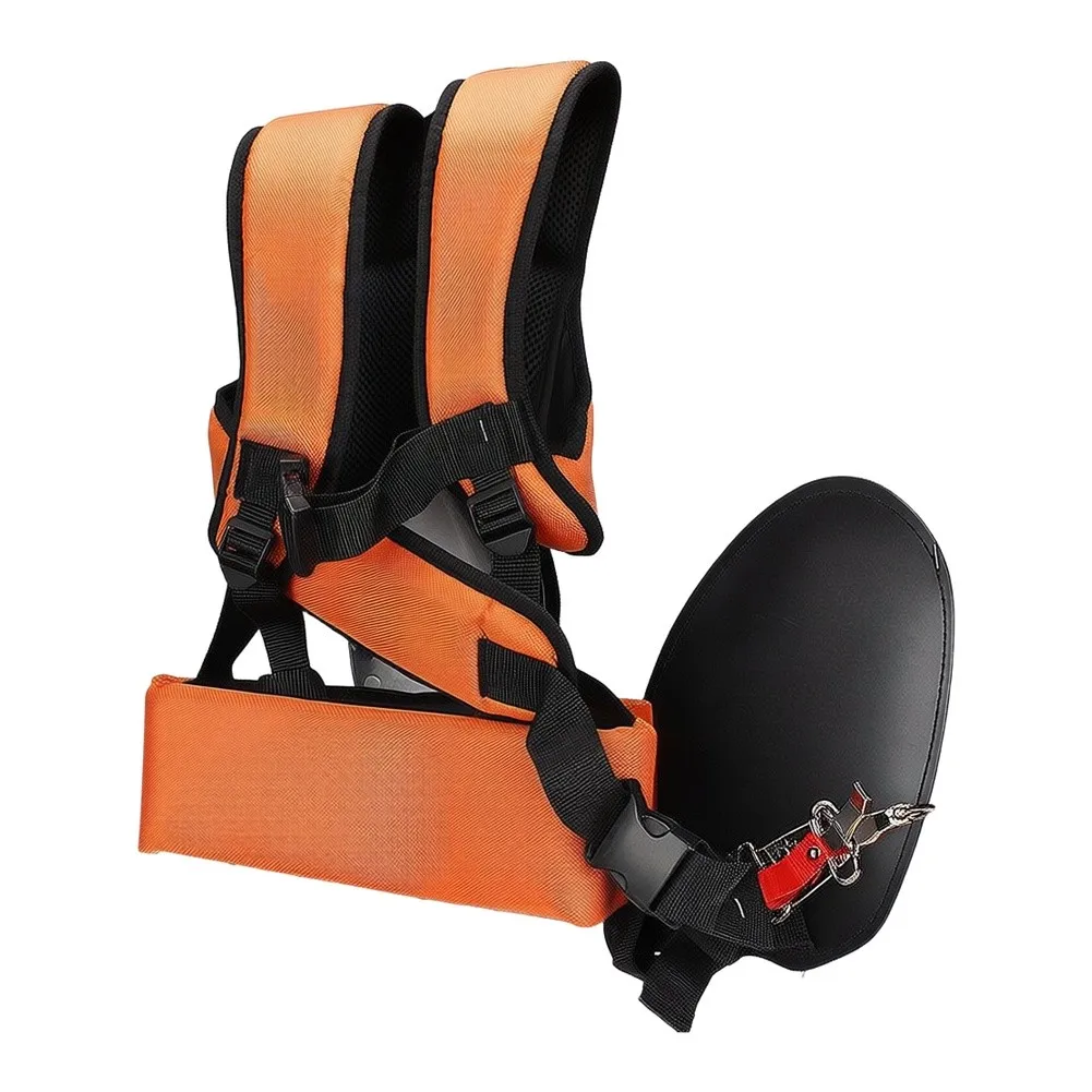Thick Shoulder Harness for String Trimmer with 42 36 8 cm Dimensions Orange Black Color and Breathable Mesh Backing