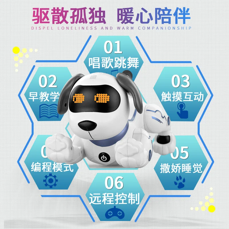 Bionic intelligent robot dog programming stunt simulation will call will walk children remote control electric toy dog