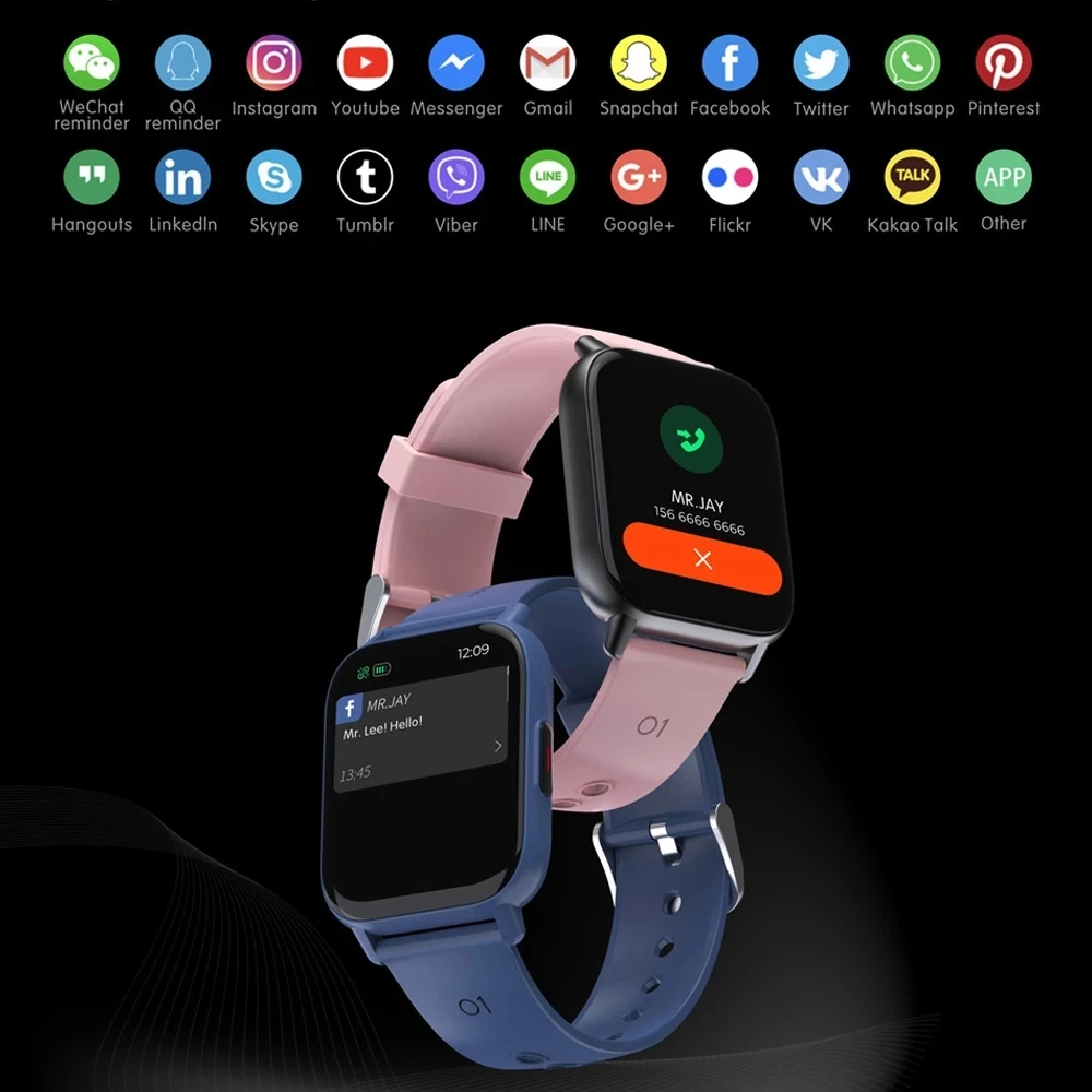 Xiaomi neue 1,69 Zoll Smartwatch Männer Körper temperatur Full Touch Smartwatch Frauen genaue Sauerstoff monitor Uhr pk p8