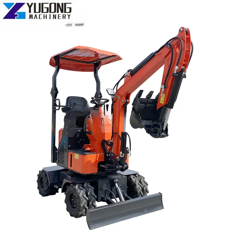 YG Small Wheel Excavator 0.8/1.0/1.2/1.5T with 6 Tires 0.025 M3 Bucket Capacity Operating Weight