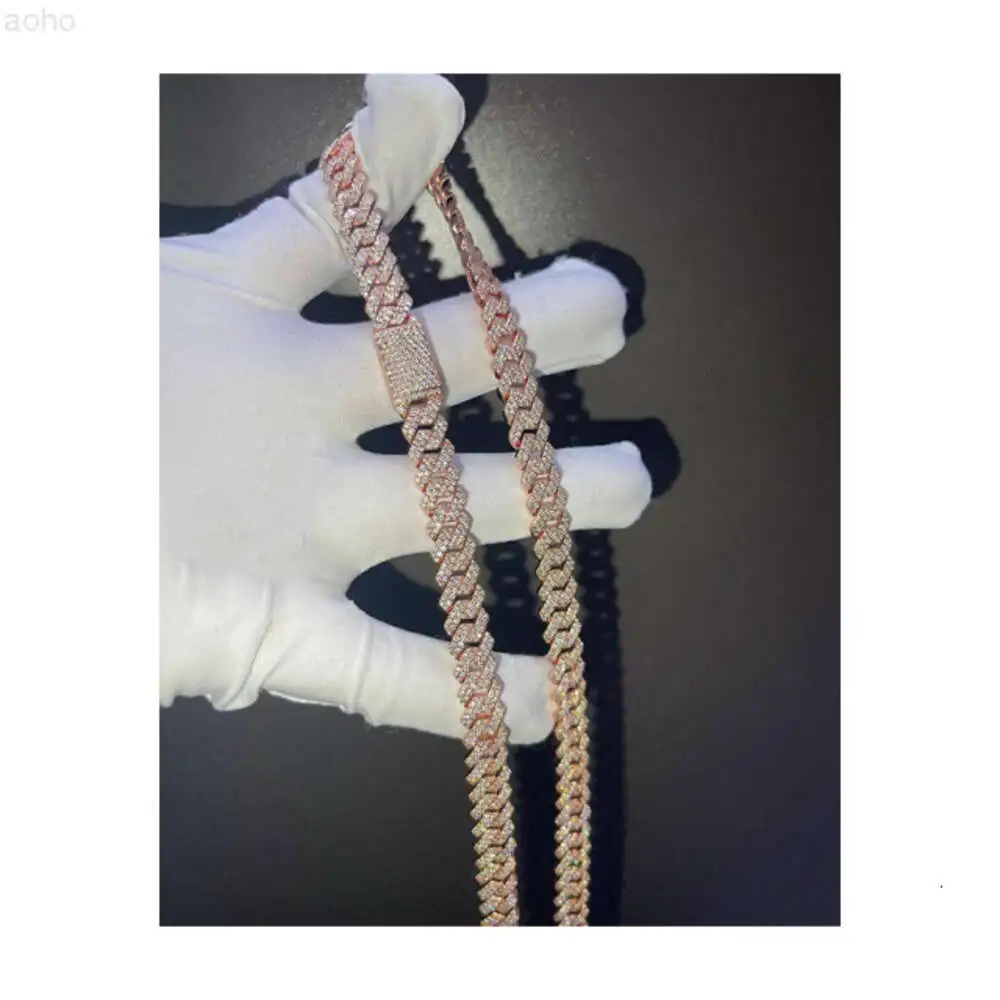 Arrival Cuban Chain 12mm Miami Cuban Link Chain Moissanite Diamond Stubbed 925 Hip Hop Jewellery at Best Selling Price