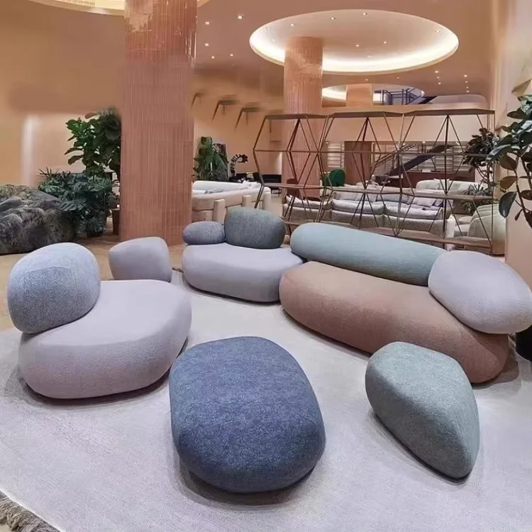 طقم أريكة فاخرة مقسمة لأثاث غرفة المعيشة وأرجل معنقدة قابلة للتحويل #3