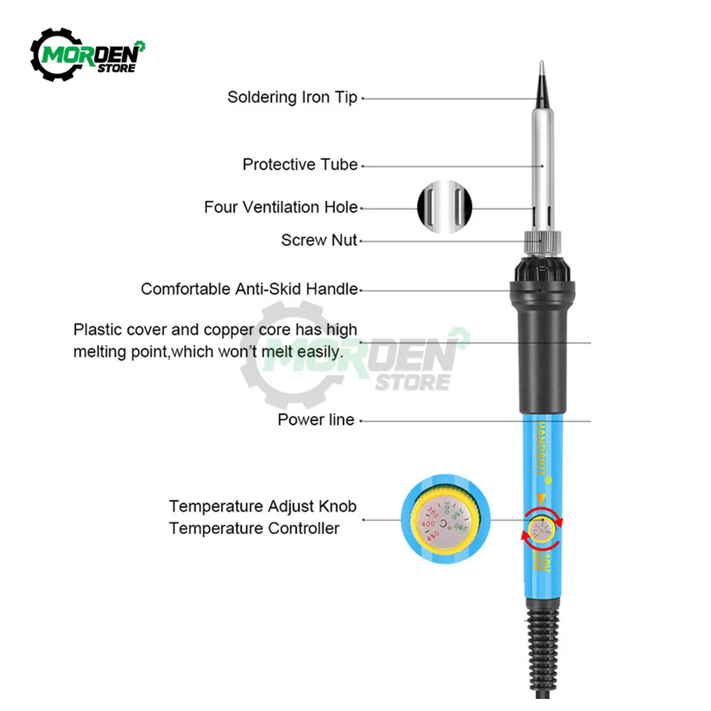 60w ferro de solda elétrica do agregado familiar caneta de solda de temperatura ajustável ferramenta de reparo do ferro de solda cabeça