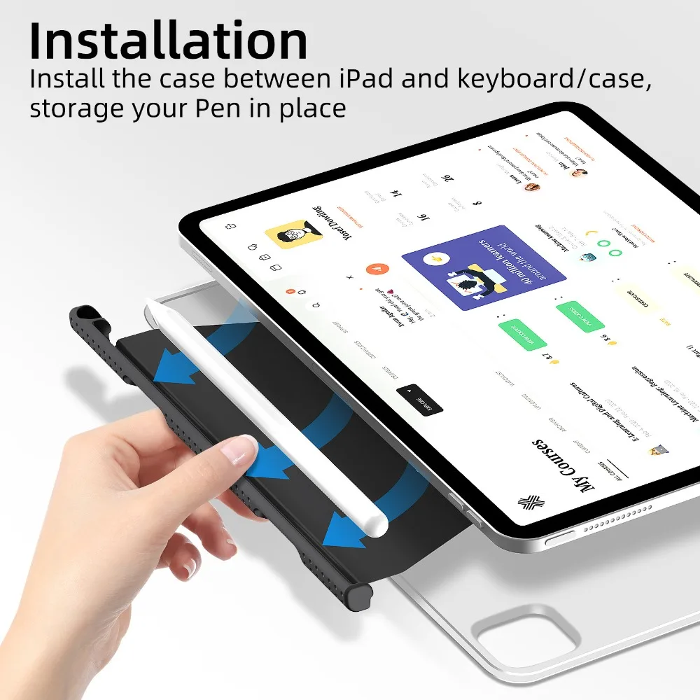 Pencil Holder for Apple Pencil 2 Generation Holder Compatible with M-agic Keyboard Smart Folio Designed for Apple Pencil 1/2