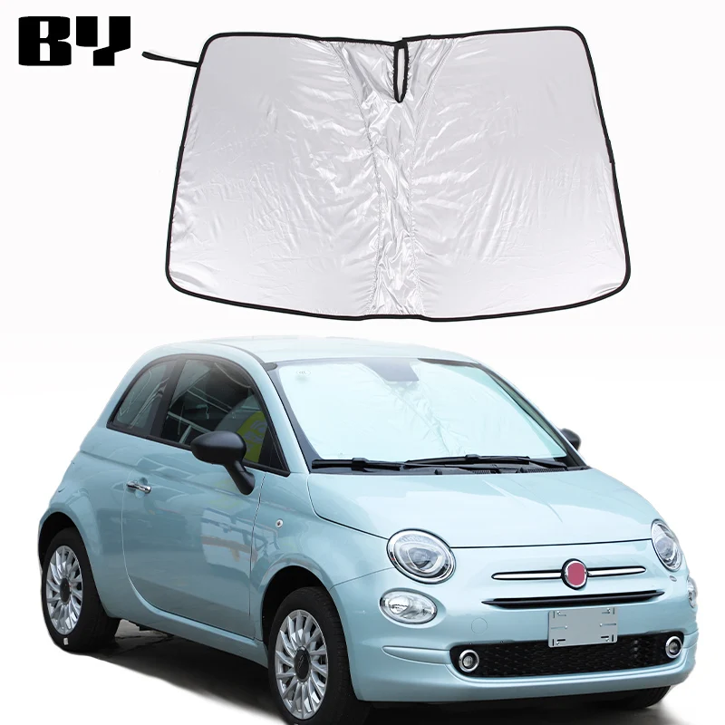 Car Windshield Sunshade Reflective Sunshade Car Interior Protective Sunshade Fits For Fiat 500 2010-2024 Accessories