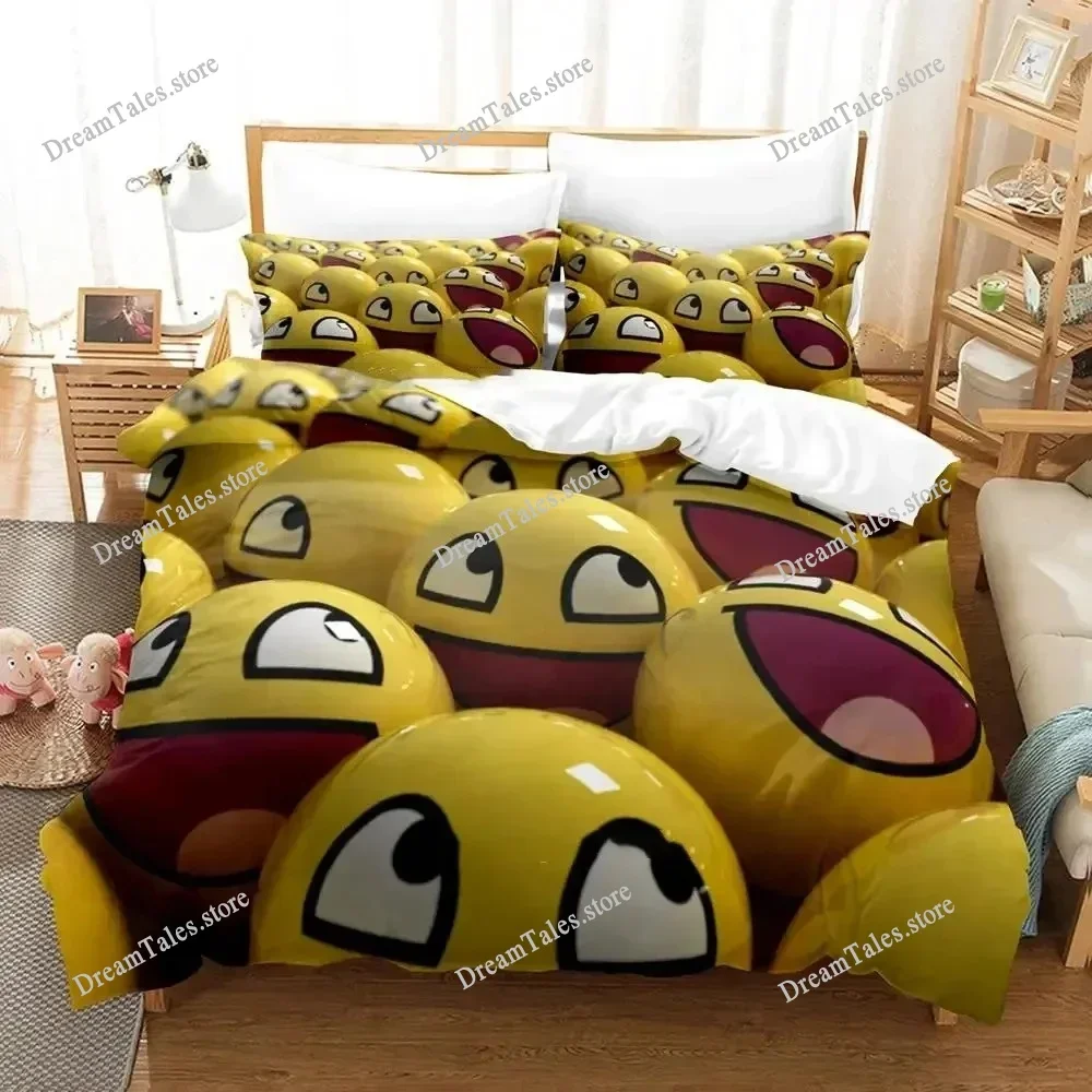 

Cartoon Smiley Bedding Set Duvet Cover Bed Set Quilt Cover Pillowcase Comforter King Queen Size Boys Adult Bedding Set