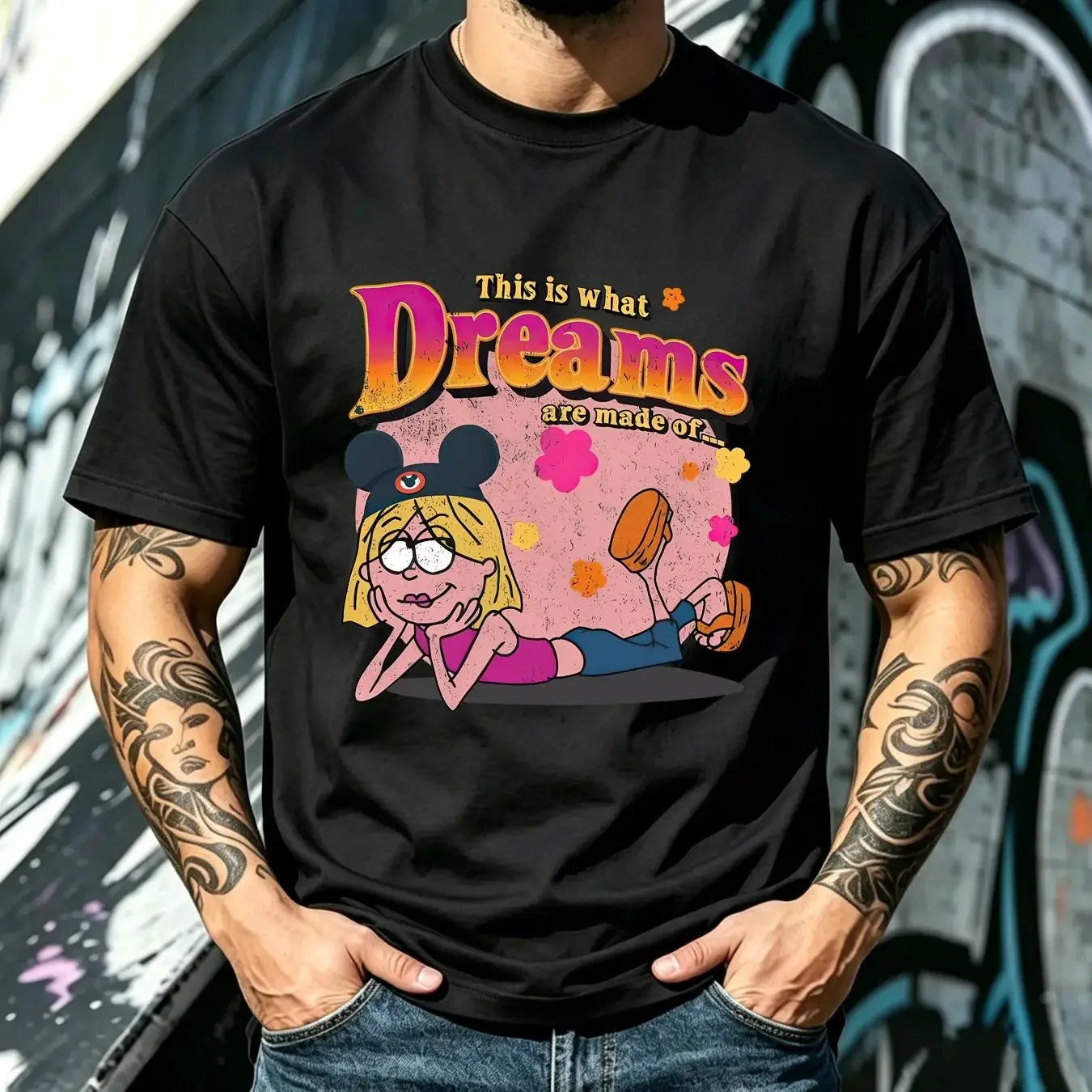 washed T Shirt Lizzie Mcguire This Is What Dreams Are Made Of Mcquire Song long or short sleeves vintage Washed Versatile