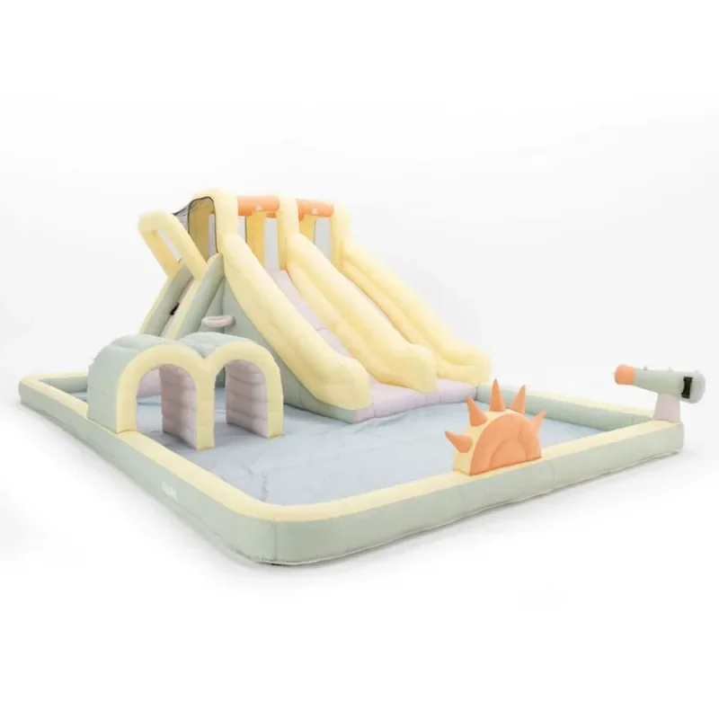 Kinderkasteel springkasteel opblaasbare waterglijbaan kleurrijk opblaasbaar kasteel met glijbaantrampoline