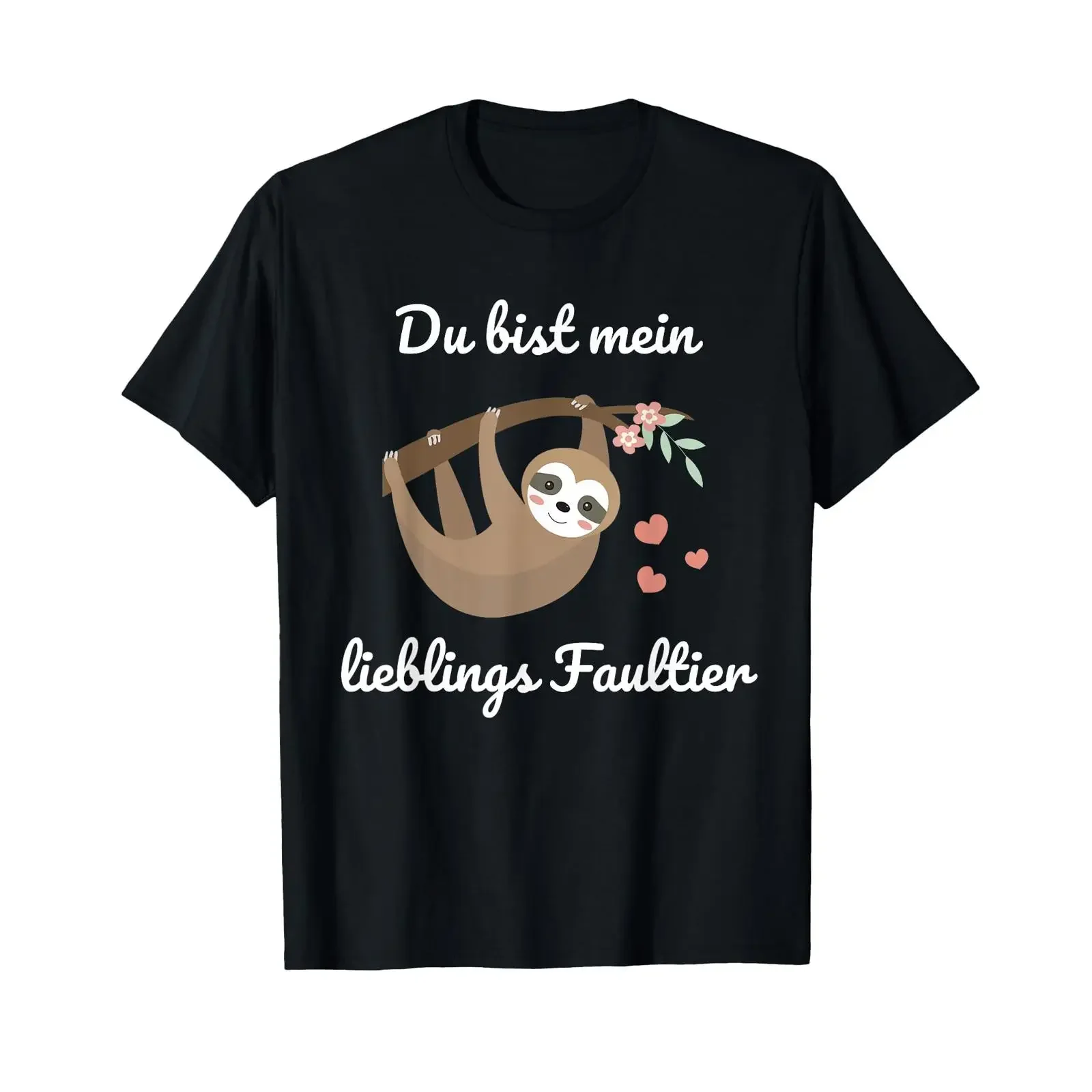 Du Bist Mein Lieblings Sloth Chill Partner T Shirt black vintage Washed Slightly designer clothes Breathable Stylish