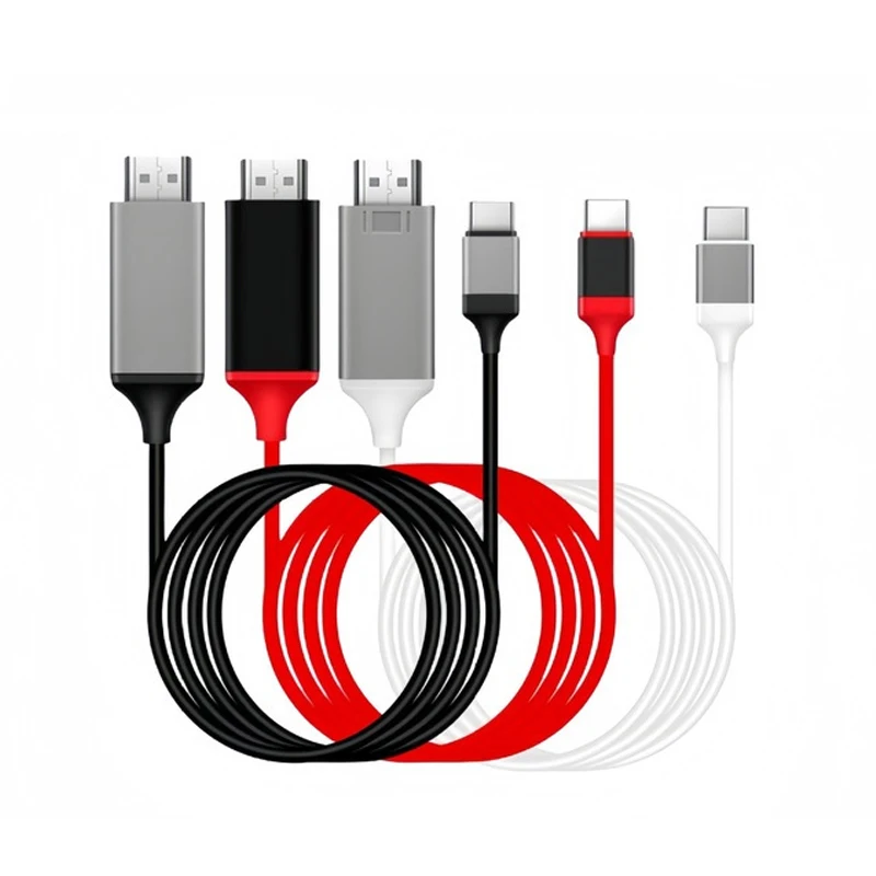2M نوع C كابل أندرويد الهاتف إلى التلفزيون محول USB C فيديو رابط لسامسونج S25 S24 نوت 20 لهواوي P50 آيفون 15 16 قطعة