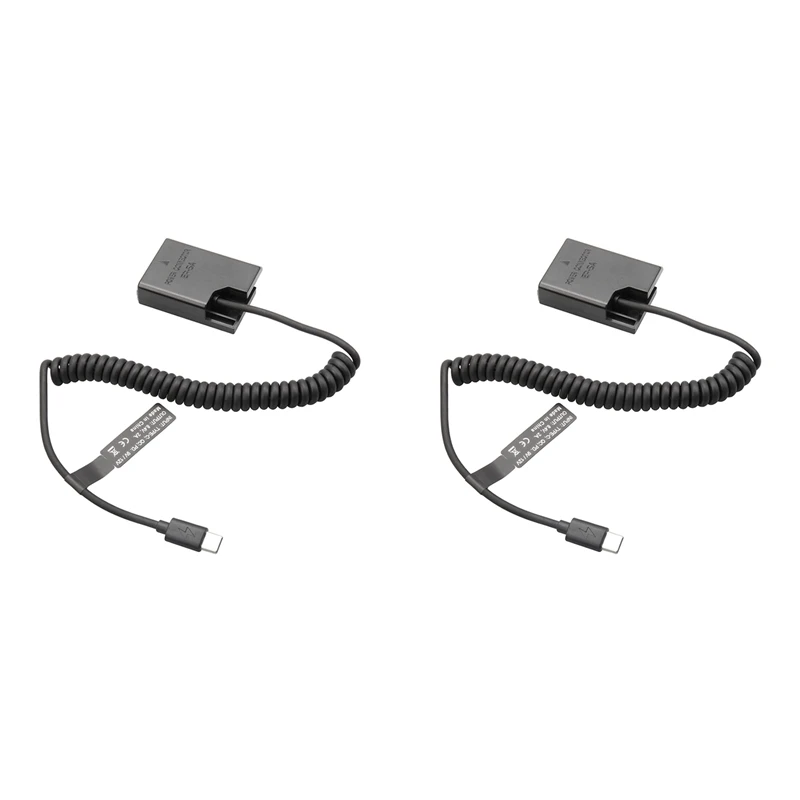 2X EL14 Dummy Coupler Battery Type-C Spring Cable For Nikon D3100 D3500 D5100 D5200 D5300 D5600 P7000 P7100 P7700 P7800