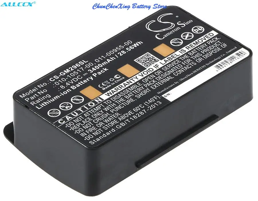 Cameron S37- Batterie pour Garmin EGM478,GPSMAP 3400, 276c, 276, ino 6, ino 6C, 296, 378, 396,478,495,496 mAh