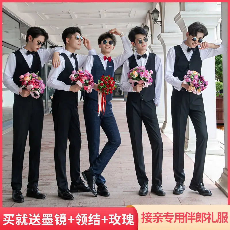 

Best man's uniform, brother's group outfit, shirt, groom's wedding dress, vest, three piece suit, suit CO209