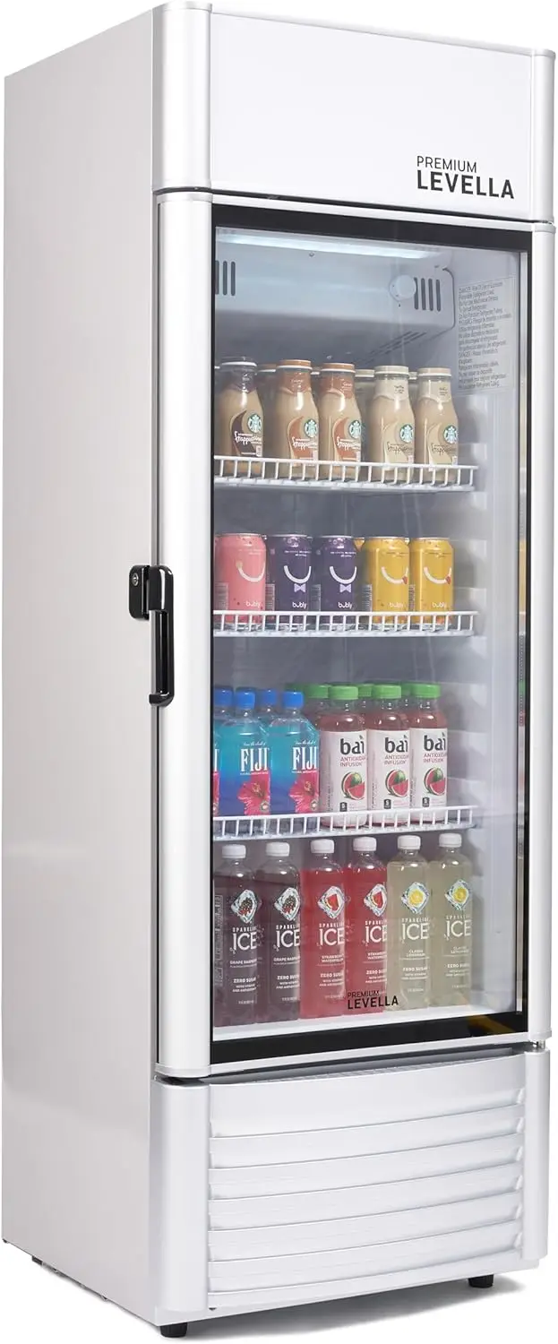 PRF65DX Glass Door Display Refrigerator 6.5 cu ft Commercial Beverage Cooler Merchandiser With Customizable Light