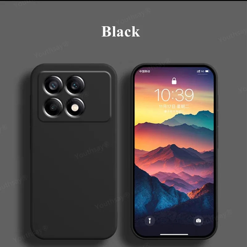 Original Líquido Silicone Soft Back Bumper, Capa para Xiaomi Poco X6 Pro, X5, X4 Pro, M5, M4, Funda