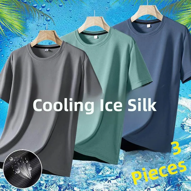 Ice Silk Short Sleeve T-Shirt Women's Summer Elastic Casual Quick Dry Breathable plus Size Half Sleeve Shirt Korean Style Loo...