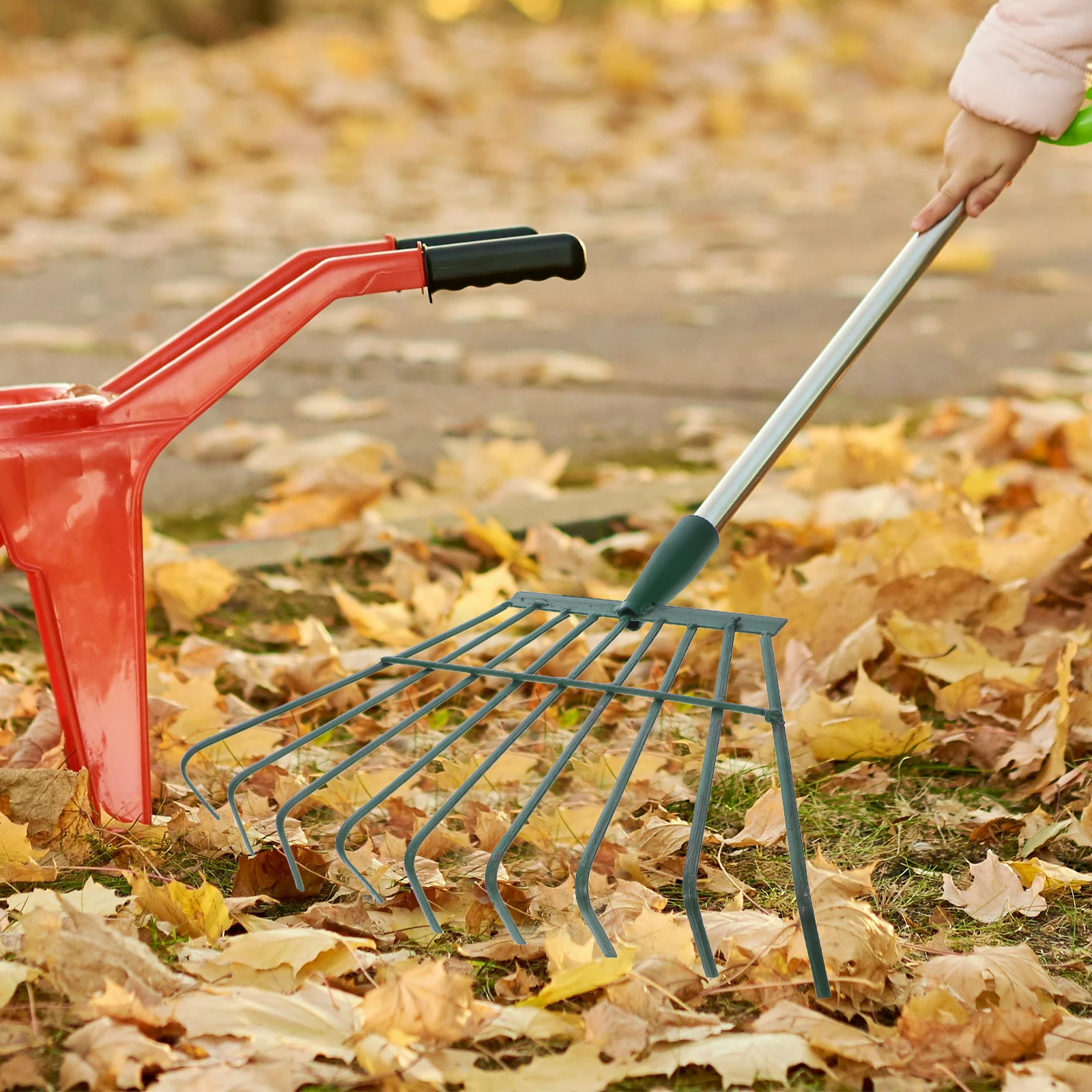 

Heavy Duty Rake Portable Lawn Rake For Garden Yard Artificial Turf Lightweight Gardening Hand Tool Rakes For Leaves