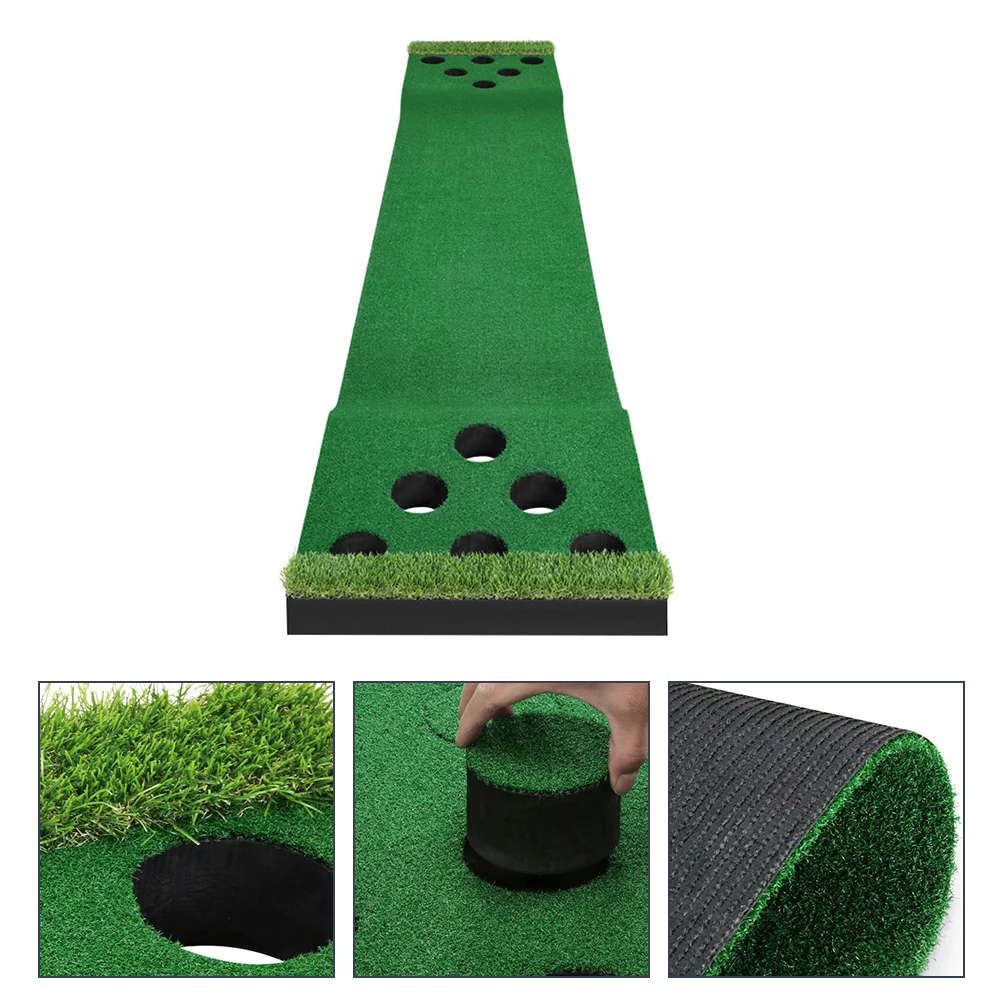 

Par Green Multi-hole Putting Mat Golfs Putter Trainer Pad Indoor Carpet Swinging Cushion Practice