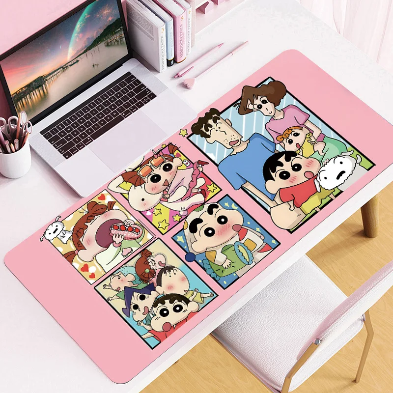 

Kawaii Crayon Shin-chan Mouse Pad Oversized Anti-slip Gaming Mousepad for Laptop Computer 400x900 Locked Edge Design Mouse Pads