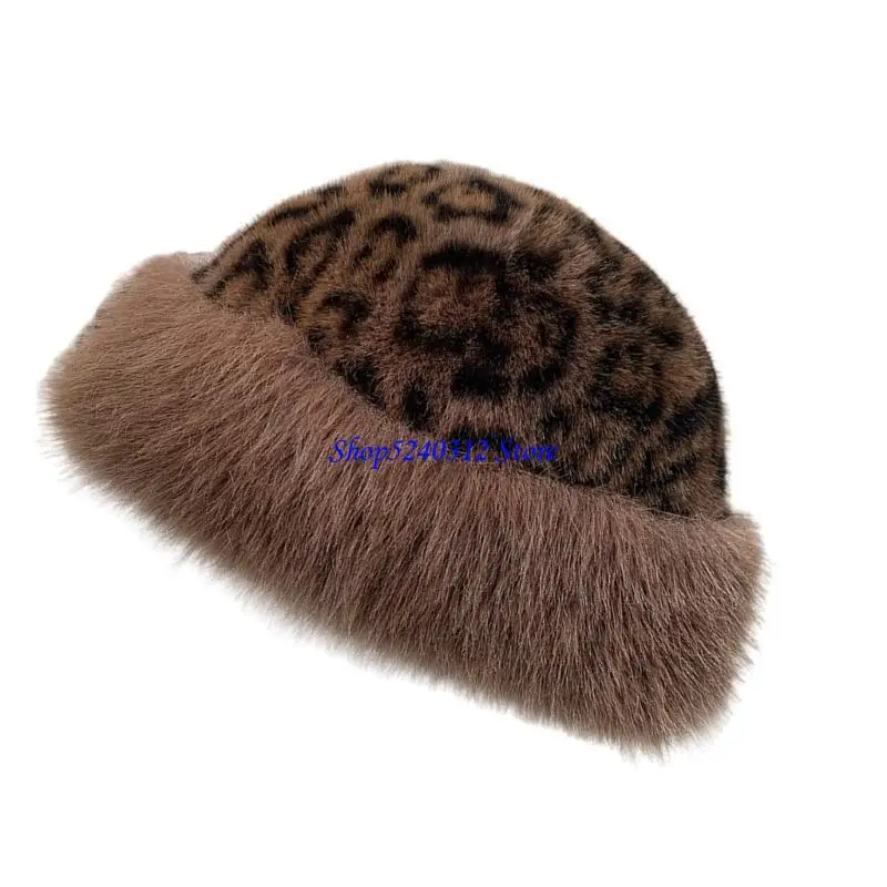 634C Furry Ushanka Head Wrap Furry Bear Soft Thicken Hood for Women Outdoor Wear