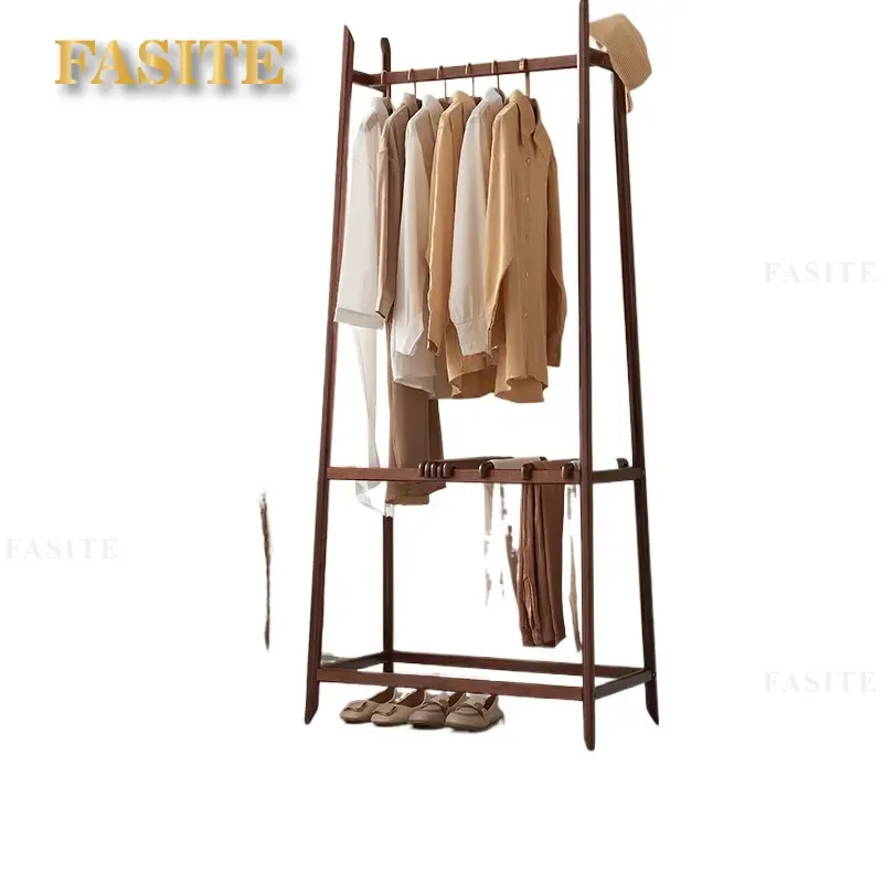 For Floor to Ceiling Vertical Solid Wood Coat Rack Multi Layer Storage Shelf Simple Home Bedroom Living Room Furniture