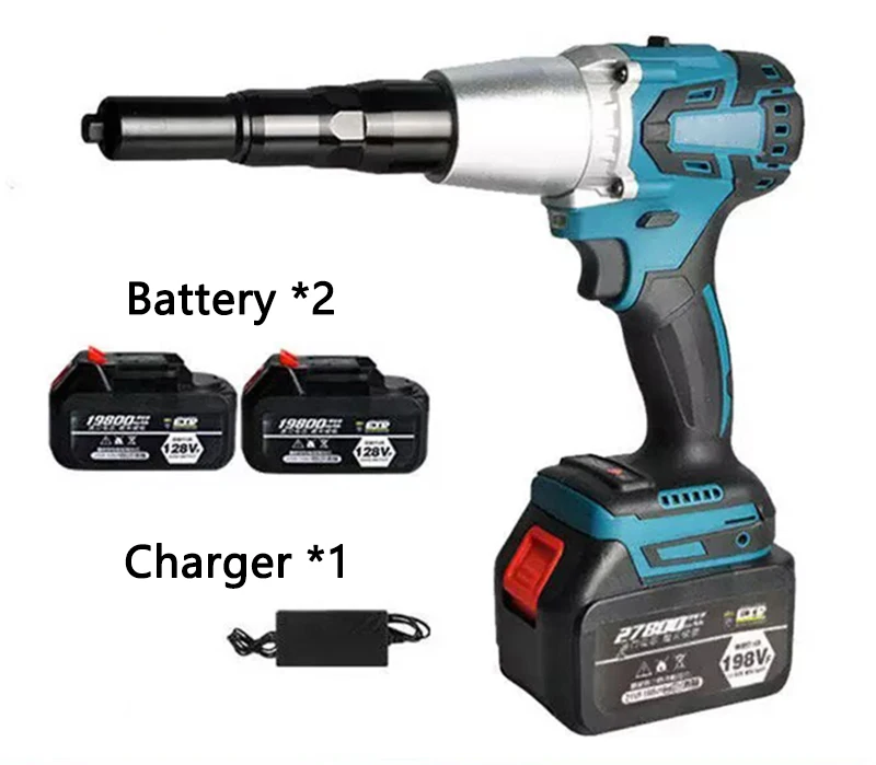 Electric Riveting Gun Automatic Rivet Gun Rivets Pulling Machine Brushless Riveting Machine Stainless Steel Nails Pulling Gun