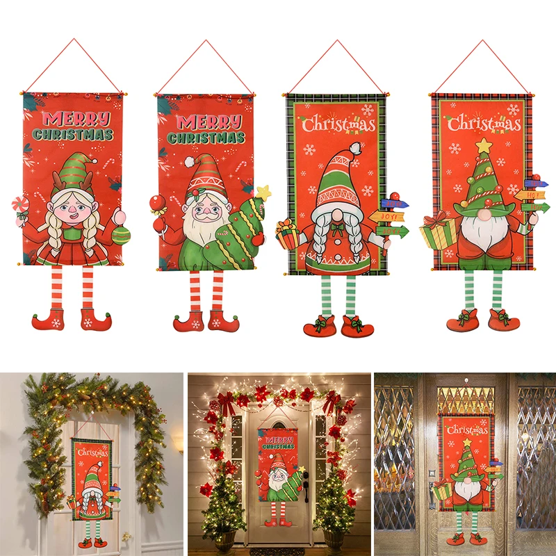 

Christmas Hanging Flag Merry Christmas Decorations For Home Porch Door Banner Hanging Ornament Xmas Navidad Noel Gifts New Year