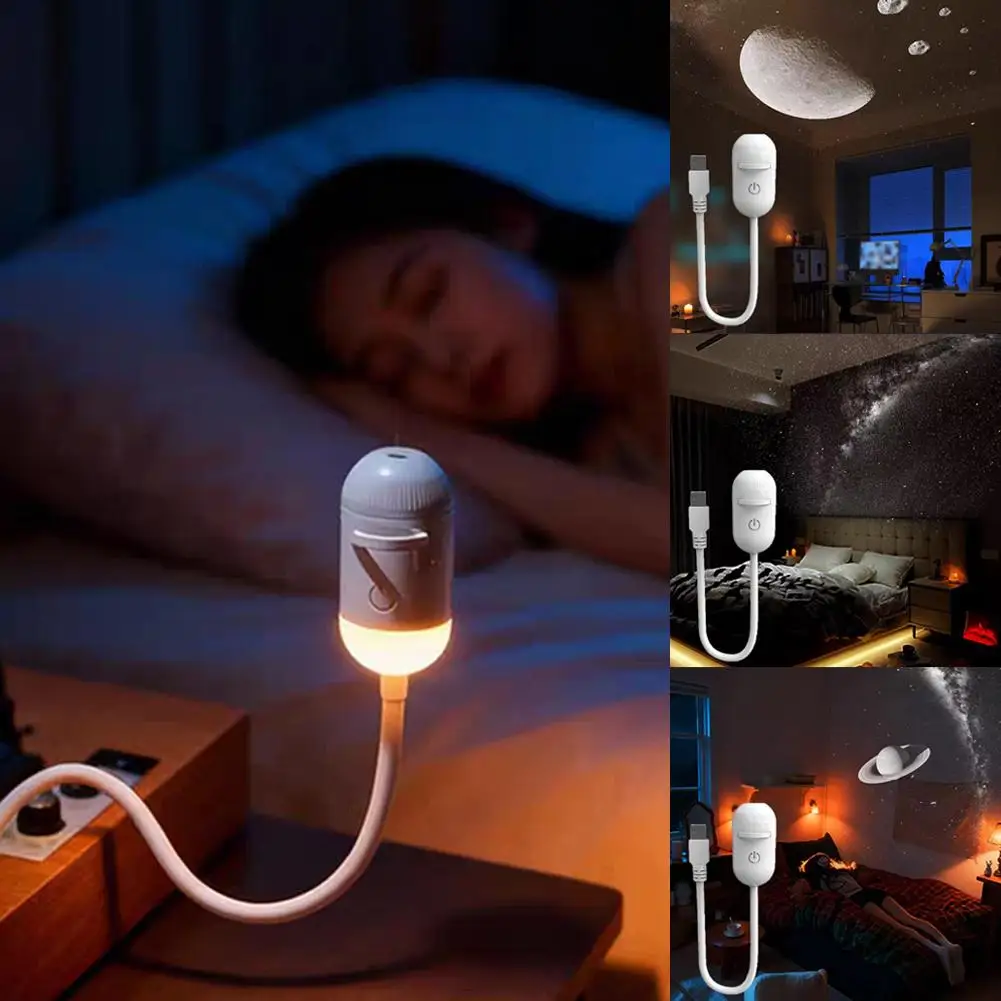HD Galaxy Star Night Sky Projection Lamp 2-in-1 Starry Sky Ambient Lamp Atmosphere Night Light Bedroom Sleep & Decoration