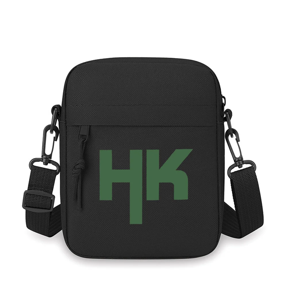 

HK letters design on black background Men Crossbody Bag Single Shoulder Women Cartoon Anime Film Printing Design Unisex