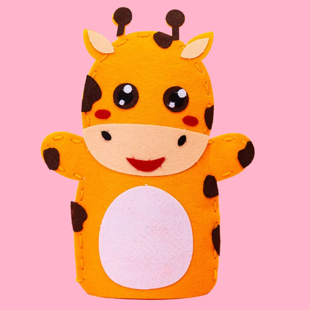 Marionnette à main Non tissée, ensemble artisanal de bricolage, Style dessin animé, sac de matériel éducatif pour enfants, Kit de couture pour développement précoce, 8 pièces