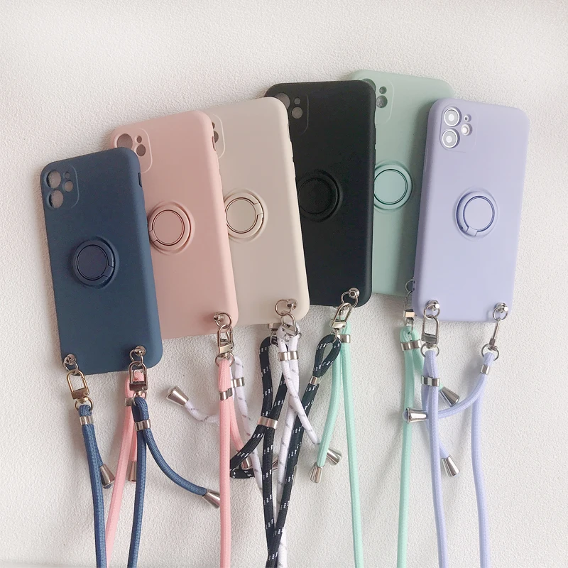 

Magnetic Holder Crossbody Lanyard Phone Case For Samsung Galaxy A52 A52S A12 A22 A32 4G 5G A72 A51 A71 Strap Cover