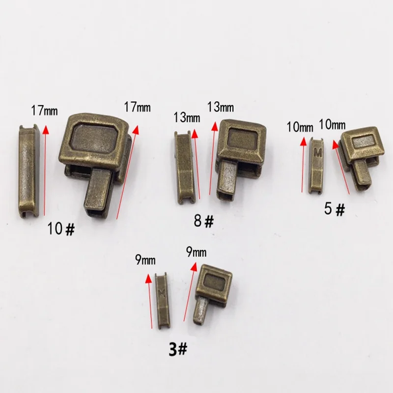 10 Sets 3# 5# 8# Metal Zipper Latch Slider Retainer Insertion Pin Zipper Bottom Zipper Stopper for Metal Zipper Repair