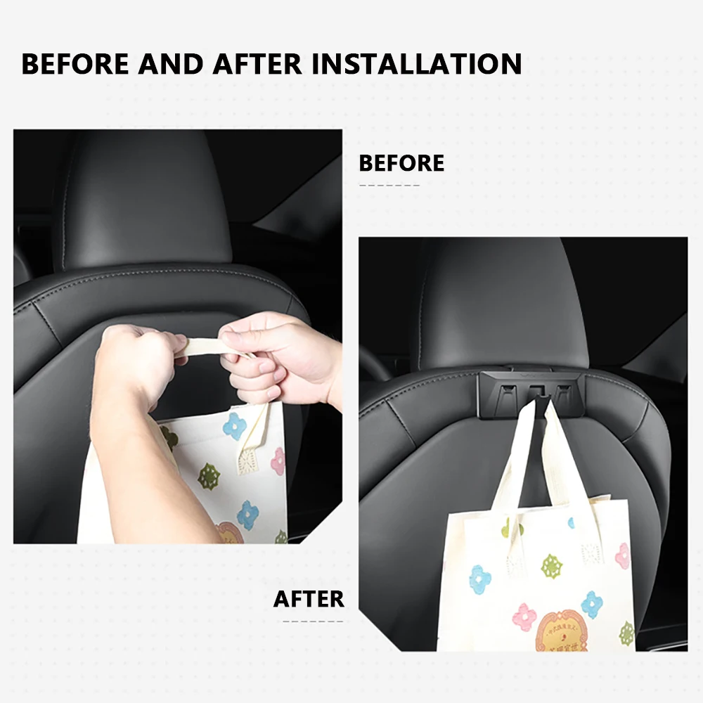 Seat Back Hook for Tesla New Model Y Juniper 2025 Launch Model 3 Highland 2024 Multiple Hooks Foldable Design