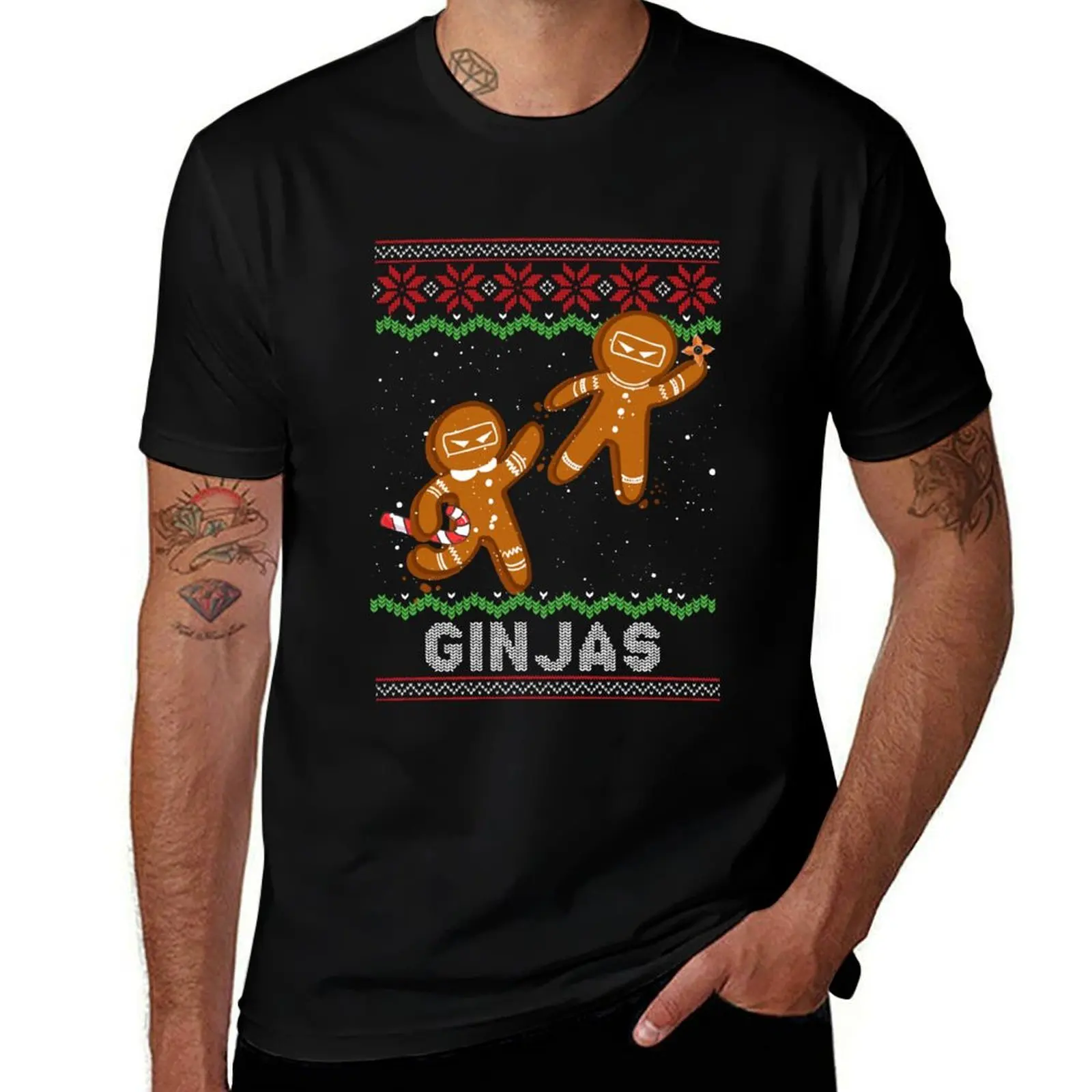 Ginjas gingerbread ninjas funny ugly christmas T-Shirt Louboutins funny gifts t shirts for men pack