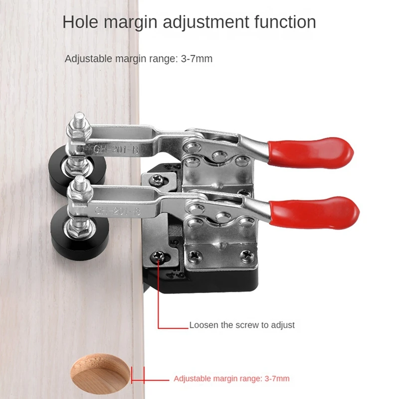 1 Set Aluminum Alloy Woodworking 35Mm Hinge Hinge Opener Door Hinge Punch Locator Hole Opener Locator Door Cabinet