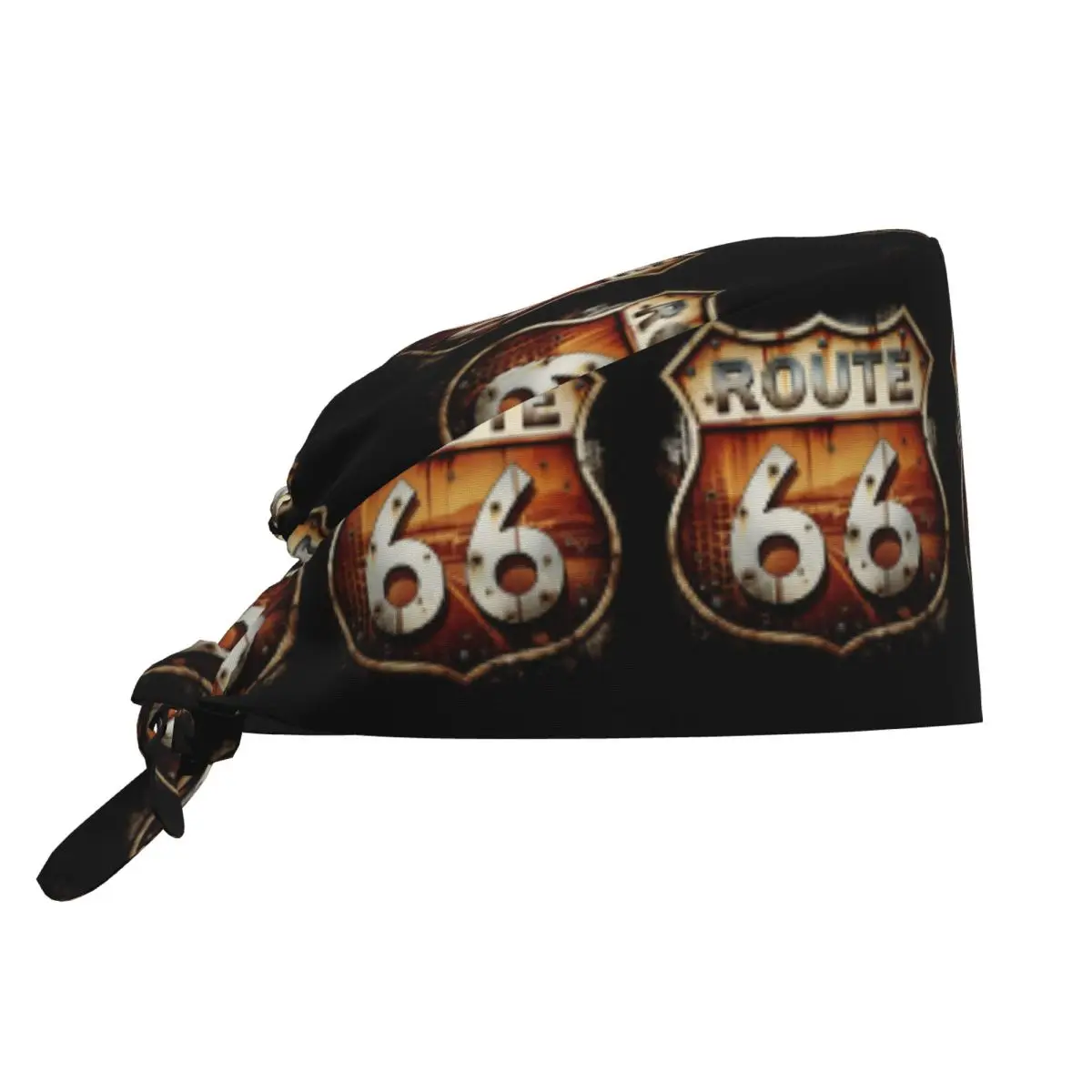 Rusted Route 66 Shield Cleaning Working Cap Cool Unisex Scrub Cap Surgicals Hat Nurse Scrubs Hat Nurse