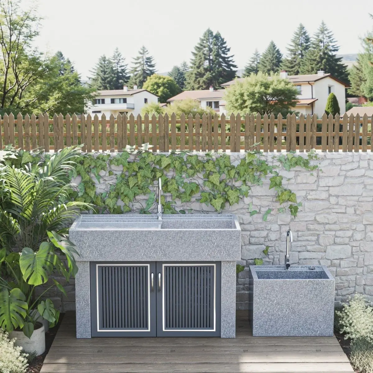 New natural granite laundry sink, indoor and outdoor washbasin cabinet, door sink, outdoor courtyard washbasin