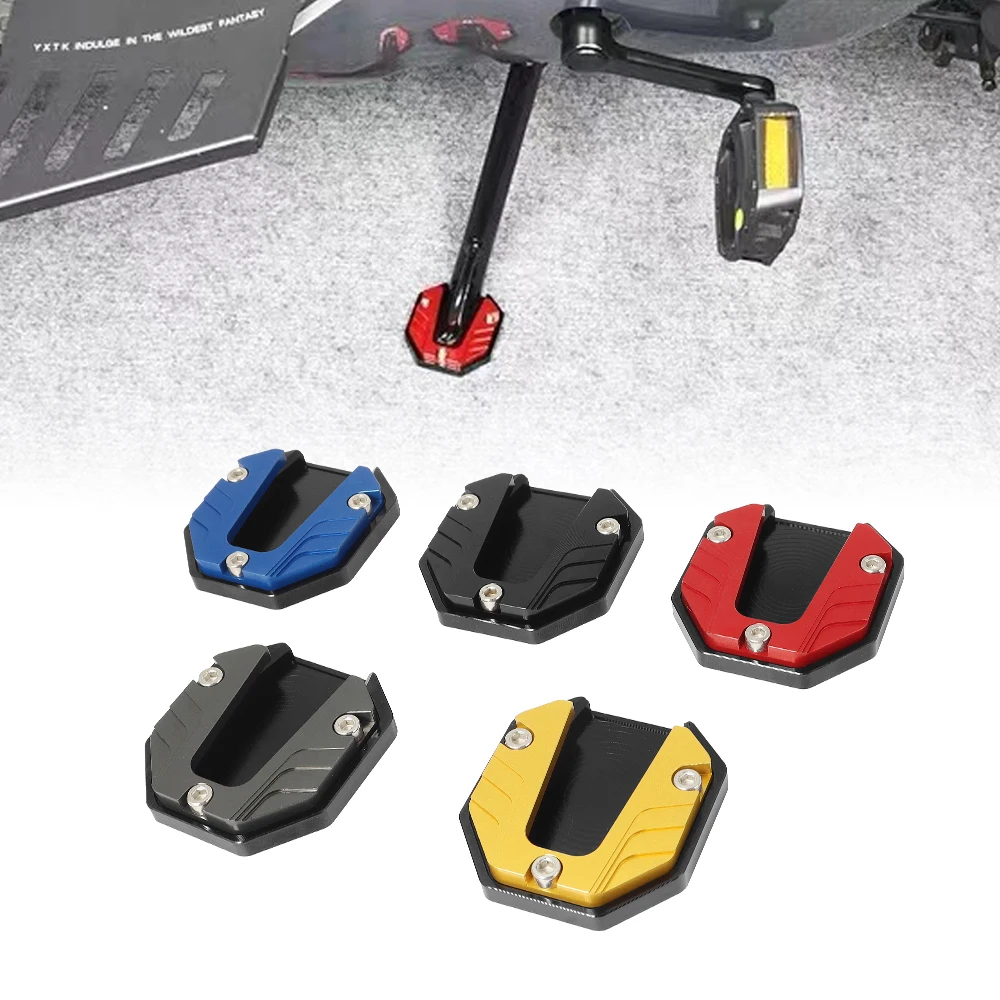Aluminum Alloy Motorcycle Kickstand Extender Side Stand Extension Foot Pad Support Plate for Motorbike Bike Accessories