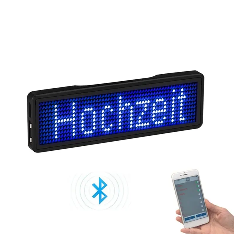 ABAH-2X Bluetooth LED Name Badge Rechargeable Light Sign DIY Programmable Scrolling Message Board Display LED,Type 3