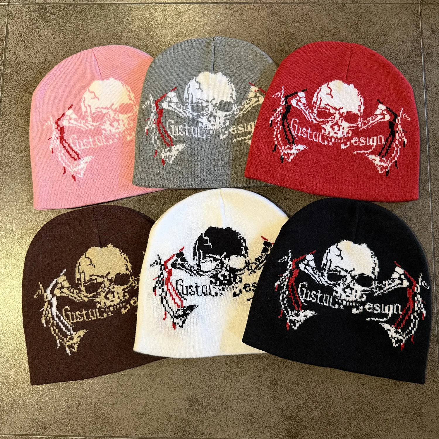 Retro Skeleton Graphic Print Beanie Fashion Skullcap Warm Casual Outdoor Hat for Men And Women Daily Knitting Style