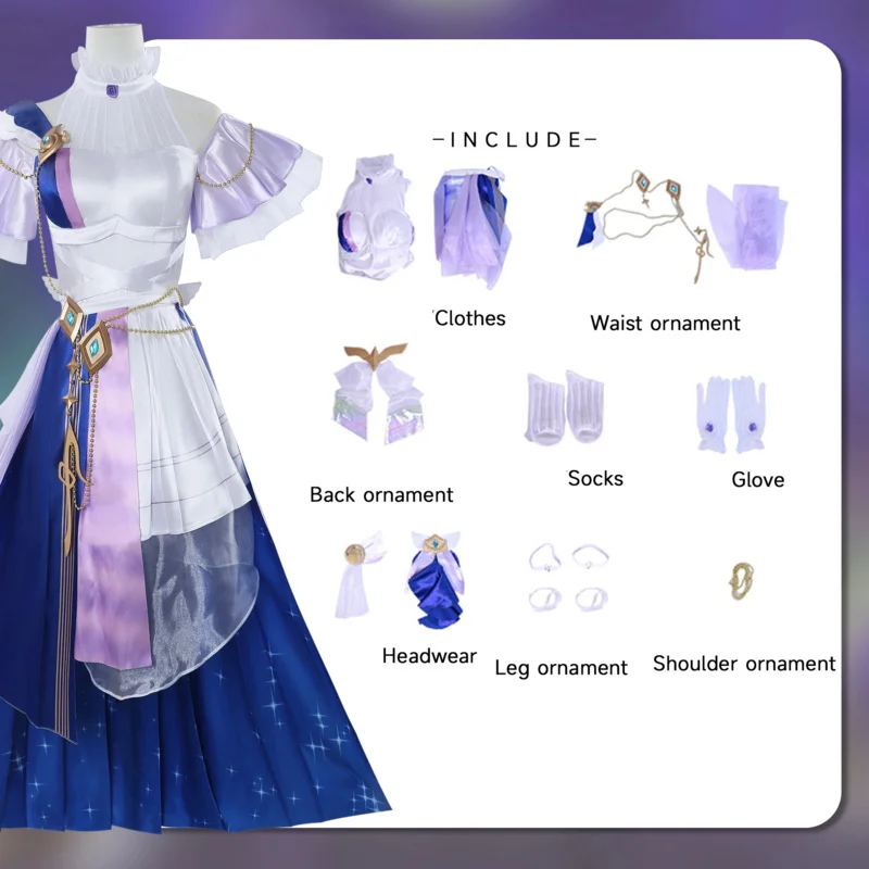 إليسيا تأثيري لعبة هونكاي تأثير 3rd إليسيا سايبرانجيل تأثيري فستان مُصمم حسب الطلب شعر مستعار مجموعة كاملة أنيمي دور اللعب ملابس للحفلات