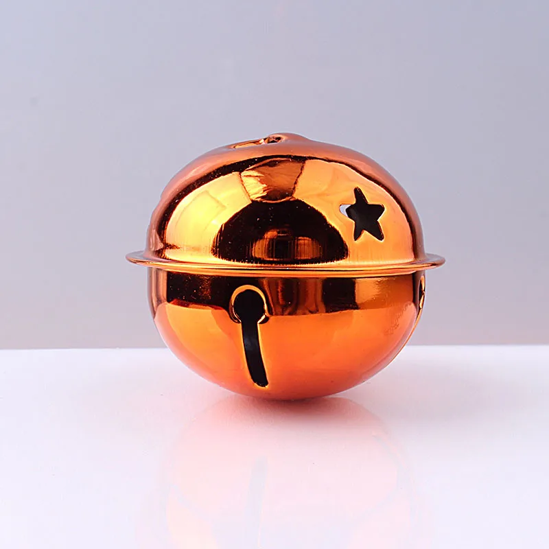 40mm Big Hollow Star Jingle Bells Pendant Frosted Bell for Festival Party Christmas Tree Decor /DIY Craft Pet Necklace Ornament