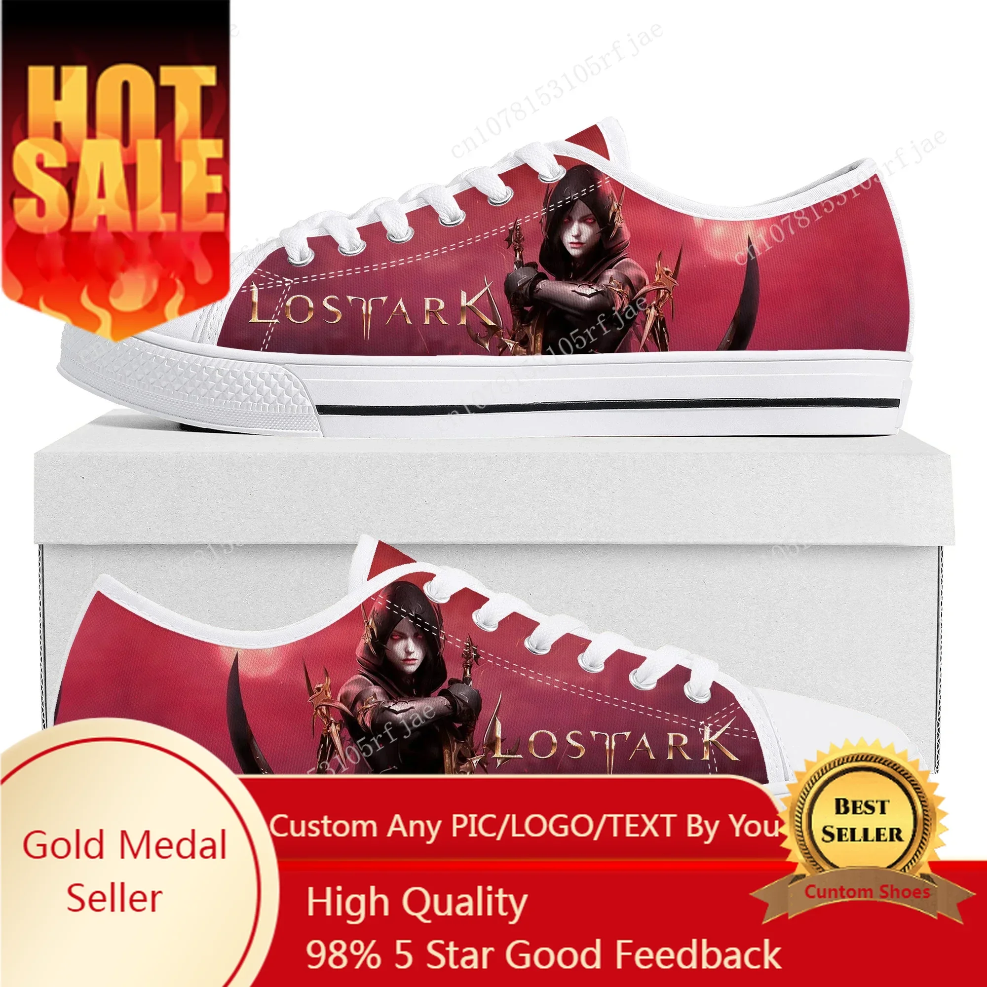 

Lost Ark Low Top Sneakers Hot Cartoon 3D Game Womens Mens Teenager Canvas Sneaker Couple Fashion Custom Built Shoes