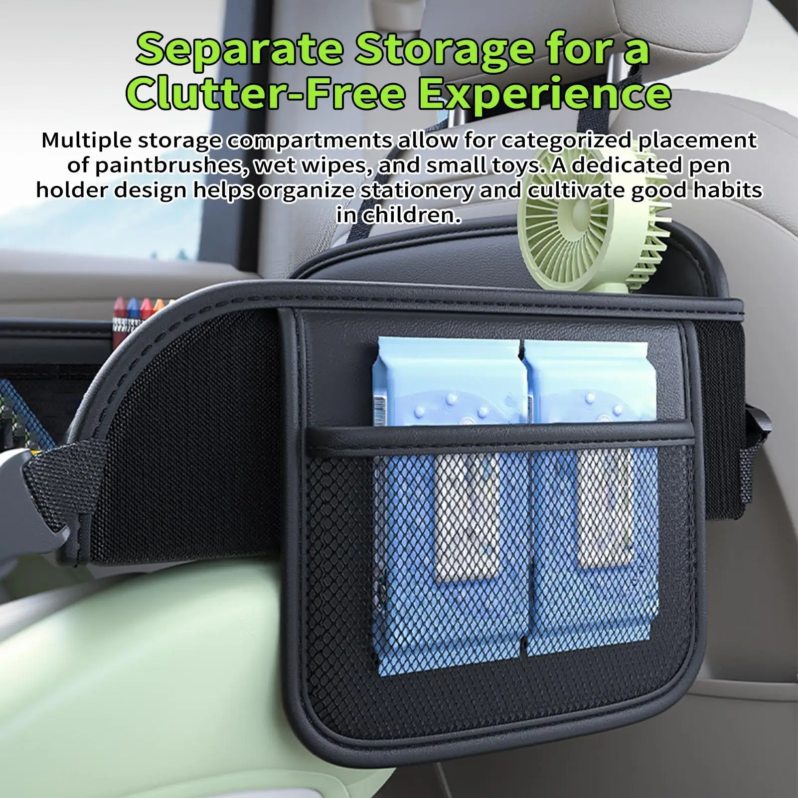 Kids Travel Tray Adjustable Waterproof Portable Carseat Table Kids Car Lap Desk For Snacks Water Bottle Toys Drawing Dining