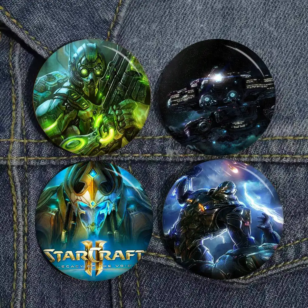 Sci-fi Game S-StarCraf Tinplate Pin Button Custom Anime Role Old-school Brooch Cartoon Collar Badge Jewelry Gift Fans